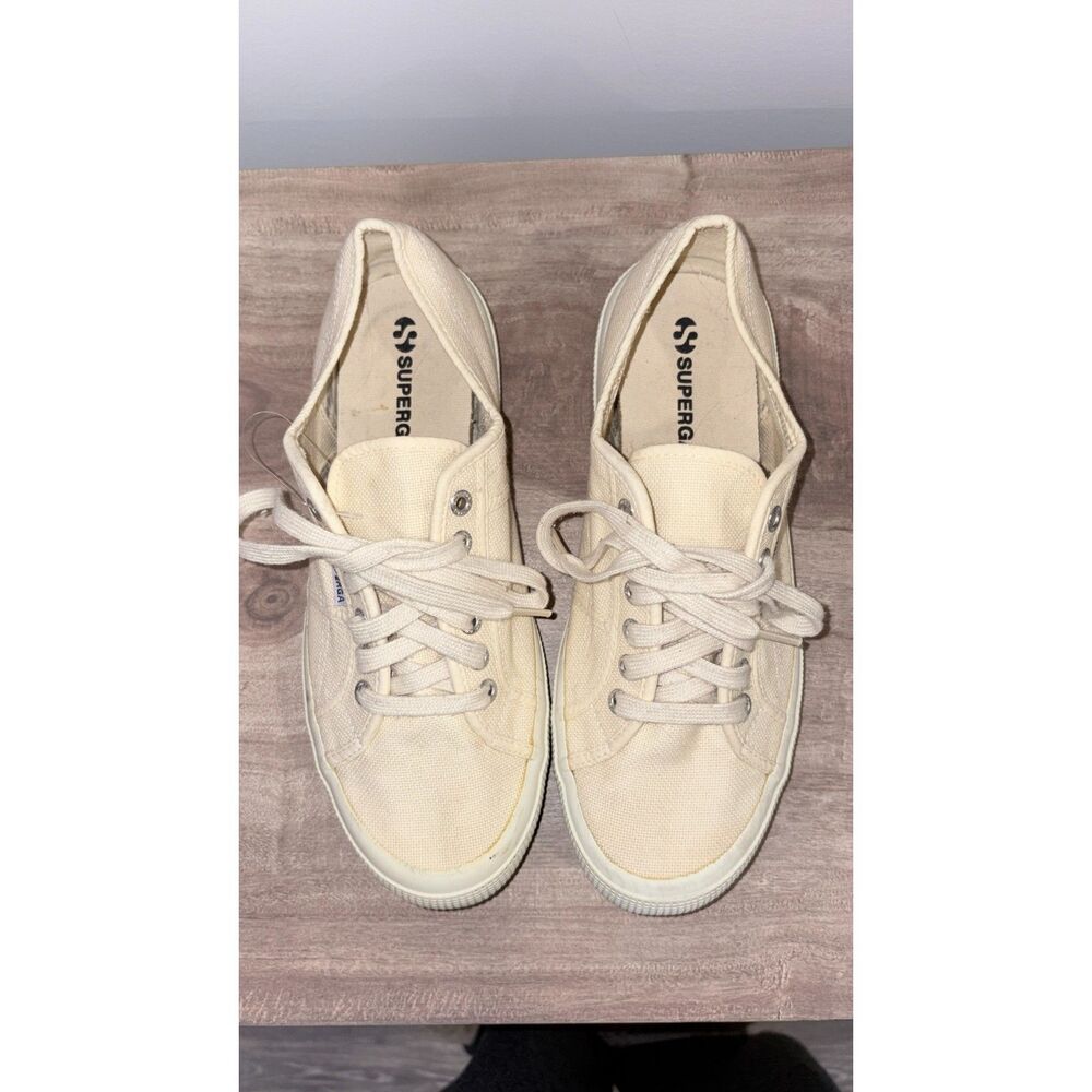 Superga 2750 Cotu Classic Cream Canvas Sneakers Men’s 9 Women’s 10.5 EU 42